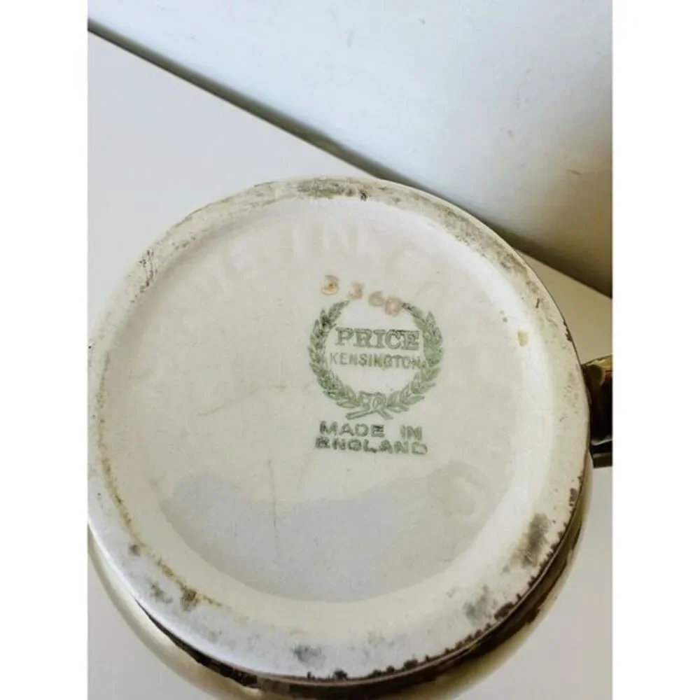 VTG Price Kensington Pitcher/Creamer Copper Tone Hand‎ Painted Floral See Photos